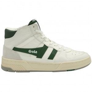 Gola Classics Allcourt High Sneakers Bílé Zelene CZ | HYJG-56120