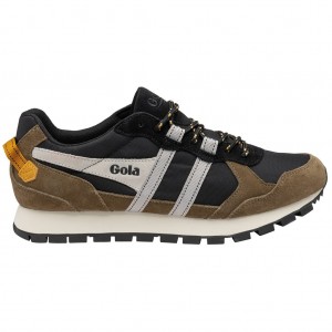 Gola Classics Altitude Sneakers Černé Hnědožlutý Bílé CZ | WYKB-08195