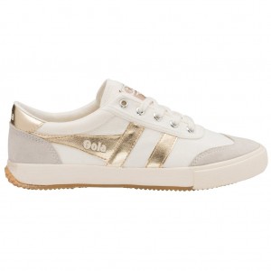 Gola Classics Badminton Sneakers Bílé Zlaté CZ | FSIU-32870