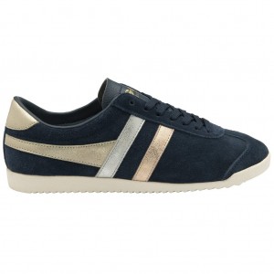 Gola Classics Bullet Mirror Trident Sneakers Tmavě Blankyt Stříbrné Zlaté CZ | LYDM-90734