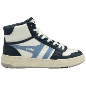 Gola Classics Challenge High Sneakers Bílé Tmavě Blankyt Blankyt CZ | WYQI-74612