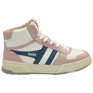 Gola Classics Challenge High Sneakers Bílé Růžové CZ | ZPNO-73805