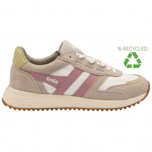 Gola Classics Chicago Sneakers Bílé Šedé Růžové CZ | BGHR-68374