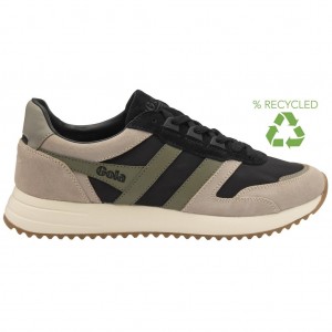 Gola Classics Chicago Sneakers Černé Šedé Hnědožlutý CZ | UZIR-92603