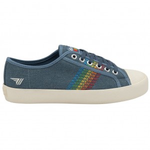 Gola Classics Coaster Rainbow Stitch Shoes Denim Multi CZ | IDYV-01378