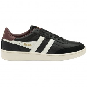 Gola Classics Contact Leather Sneakers Černé Bílé Vínové CZ | RDWX-03691