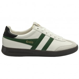 Gola Classics Cyclone Leather Sneakers Bílé Černé Tmavě CZ | OIFB-20719