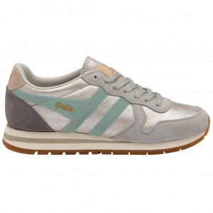 Gola Classics Daytona Blaze Sneakers Stříbrné Zelene Šedé CZ | BSPU-90325