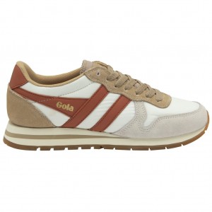 Gola Classics Daytona Chute Sneakers Bílé Oranžové CZ | BQYS-52409