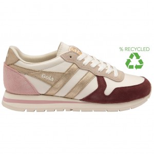 Gola Classics Daytona Quadrant Sneakers Bílé Zlaté Růžové CZ | IPNW-38671