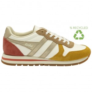 Gola Classics Daytona Quadrant Sneakers Bílé Zlaté CZ | XDLH-38954