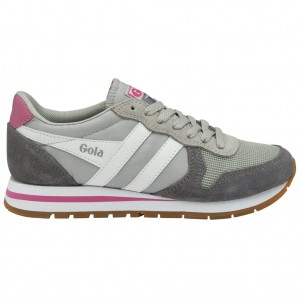 Gola Classics Daytona Sneakers Světle Šedé Bílé Růžové CZ | KONQ-68125