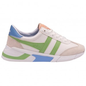 Gola Classics Eclipse California Sneakers Bílé Zelene Blankyt CZ | OQUP-98701