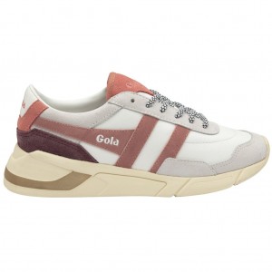 Gola Classics Eclipse Pure Sneakers Bílé Růžové Koralove Růžové CZ | STVD-27851