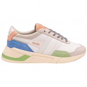 Gola Classics Eclipse Trident Sneakers Bílé Zelene Blankyt CZ | QGNX-37846