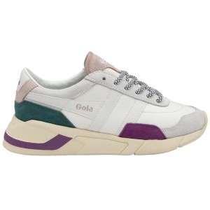 Gola Classics Eclipse Trident Sneakers Bílé Růžové CZ | QMXU-73501