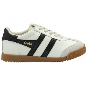 Gola Classics Elan Leather Sneakers Bílé Černé CZ | VEMR-86915
