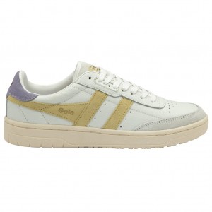 Gola Classics Falcon Sneakers Bílé Citrón Levandule CZ | CIWF-79201