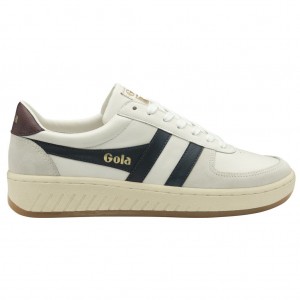 Gola Classics Grandslam Classic Sneakers Bílé Tmavě Blankyt Vínové CZ | RUOF-65127