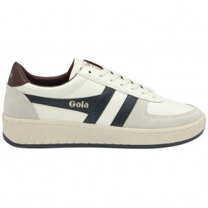 Gola Classics Grandslam Classic Sneakers Bílé Tmavě Blankyt Vínové CZ | WLHX-74023