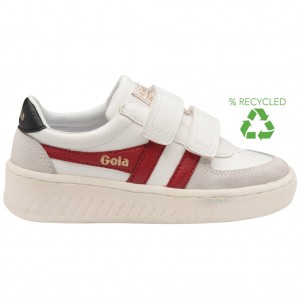 Gola Classics Grandslam Classic Strap Sneakers Bílé Tmavě Červené Černé CZ | PGLT-21954