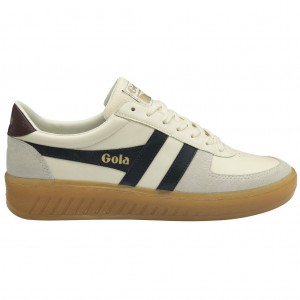 Gola Classics Grandslam Elite Sneakers Bílé Tmavě Blankyt Vínové CZ | RTBX-98354