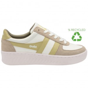 Gola Classics Grandslam Pure Sneakers Bílé Šedé Citrón CZ | CEPL-92401