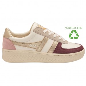 Gola Classics Grandslam Quadrant Sneakers Bílé Zlaté Růžové CZ | QDTK-02168