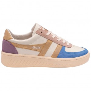 Gola Classics Grandslam Quadrant Sneakers Bílé Blankyt Zlaté CZ | ZRSE-43059