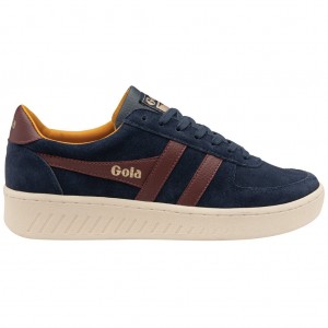 Gola Classics Grandslam Suede Sneakers Tmavě Blankyt Vínové CZ | VCKZ-41593