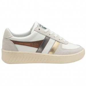 Gola Classics Grandslam Trident Metallic Sneakers Bílé Zlaté CZ | YXEQ-64981