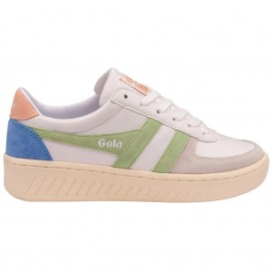 Gola Classics Grandslam Trident Sneakers Bílé Zelene Růžové CZ | NWOX-57916