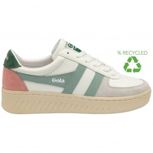 Gola Classics Grandslam Trident Sneakers Bílé Zelene CZ | SDET-29346