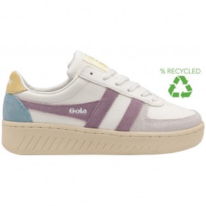 Gola Classics Grandslam Trident Sneakers Bílé Citrón CZ | IXNW-30156