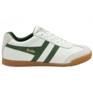 Gola Classics Harrier Leather Sneakers Bílé Zelene Zelene CZ | GMQL-12305