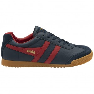 Gola Classics Harrier Leather Sneakers Tmavě Blankyt Tmavě Červené Tmavě Červené CZ | YNOP-60795