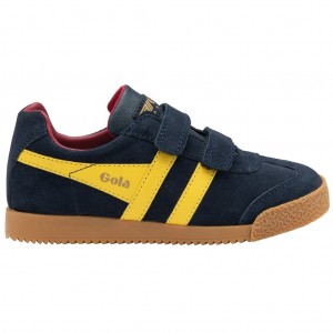 Gola Classics Harrier Strap Sneakers Tmavě Blankyt Červené CZ | ZMNI-21635