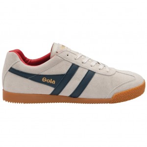 Gola Classics Harrier Suede Sneakers Bílé Blankyt Tmavě Červené CZ | ISVF-96380