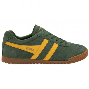 Gola Classics Harrier Suede Sneakers Evergreen Sun CZ | HRZW-93250