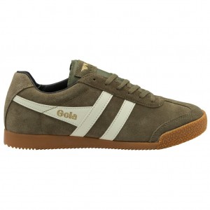 Gola Classics Harrier Suede Sneakers Hnědožlutý Bílé Černé CZ | FNEQ-95743