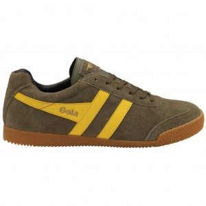Gola Classics Harrier Suede Sneakers Hnědožlutý Černé CZ | MJDZ-58904