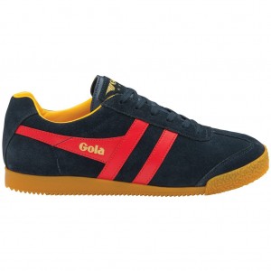 Gola Classics Harrier Suede Sneakers Tmavě Blankyt Červené CZ | MULA-94086