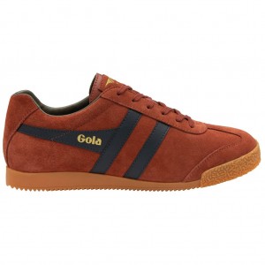 Gola Classics Harrier Suede Sneakers Tmavě Blankyt Hnědožlutý CZ | IPHW-84612