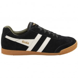 Gola Classics Harrier Suede Sneakers Černé Bílé Hnědožlutý CZ | RHQN-47209