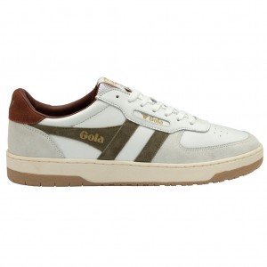 Gola Classics Hawk Sneakers Bílé Hnědožlutý CZ | NZTD-51089
