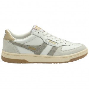 Gola Classics Hawk Sneakers Bílé Světle Šedé Zlaté CZ | BVXT-67540