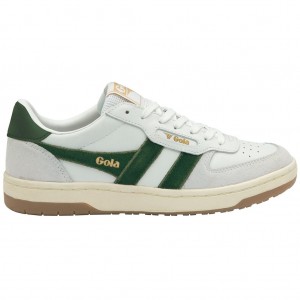 Gola Classics Hawk Sneakers Bílé Tmavě Zelene CZ | SXEP-69082