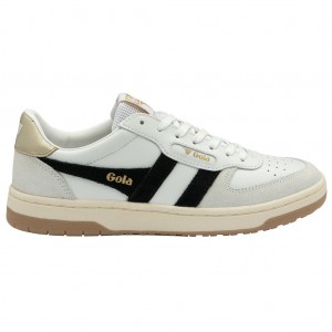 Gola Classics Hawk Sneakers Bílé Černé Zlaté CZ | IMXS-81760