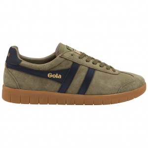 Gola Classics Hurricane Suede Sneakers Hnědožlutý Tmavě Blankyt Hnědožlutý CZ | IJGF-57809