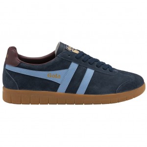 Gola Classics Hurricane Suede Sneakers Tmavě Blankyt Vínové CZ | GZHJ-92561